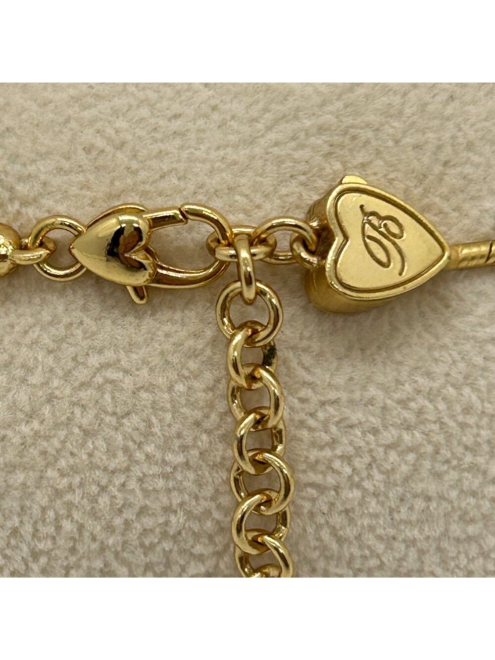 Brighton Gold Heart Crystal Charm Bracelet Snake Chain Jewelry Adjustable 7-8" - Picture 4 of 14